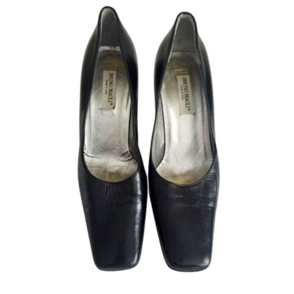 Bruno‎ Magli comfortable black leather dress shoes size B7 Made in Italy